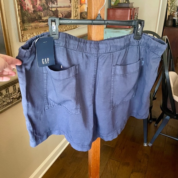 NWT GAP womens loose slouchy drawstring shorts pockets 3.5” inseam XL blue - Picture 7 of 11